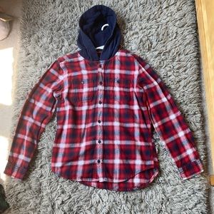 red plaid children's place sweatshirt